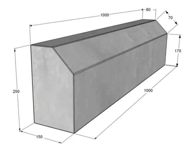 Kerb 1000x150x250