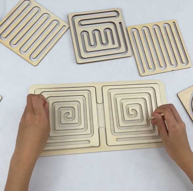 Гимнастика за мозъка - Дървена игра за развитие на лявото и дясното полукълбо Гимнастика за мозъка - Дървена игра за развитие на лявото и дясното полукълбо