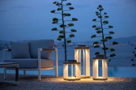 LES JARDINS - Lampe solaire Teckalu blanc 36.5 cm  - 500 lumens