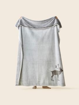 PLAIDS COCOONING - Plaid Iconique Cerf Gris PLAIDS COCOONING - Plaid Iconique Cerf Gris