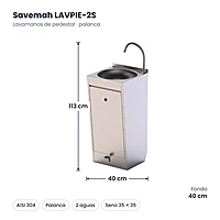Medidas Savemah LAVPIE-2S: 40 x 40 x 113 cm
