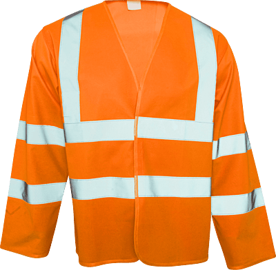 Long Sleeve High Vis Waistcoat Orange XL