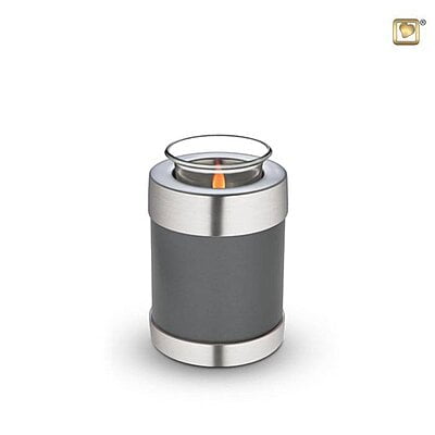 Messing kaarshouder urn grijs