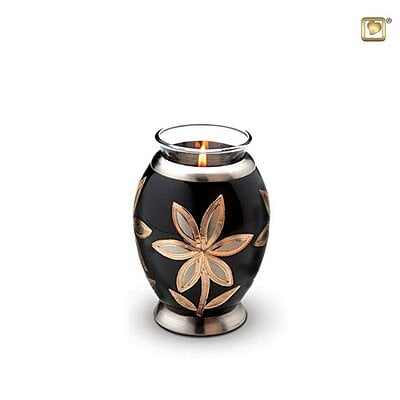 Messing kaarshouder met bloemen