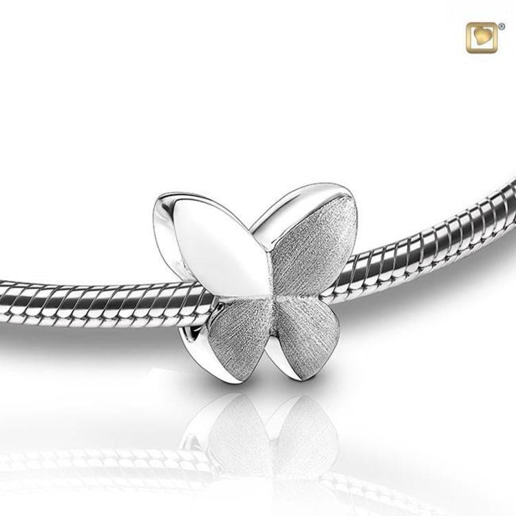 Assieraad bead Butterfly zilver