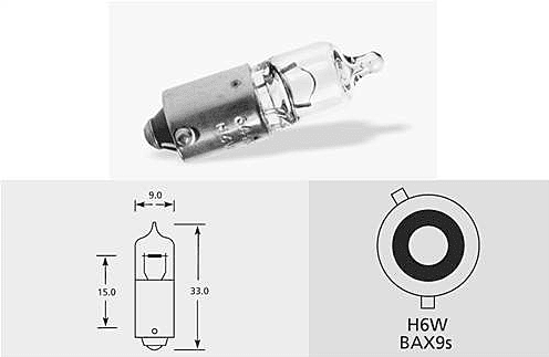 Lucas 434 Bulb 12v 6w BAX9s Halogen 'E'