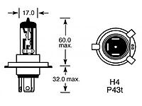 Lucas 475 Bulb 24v 75/70w H4 P43t 'E'