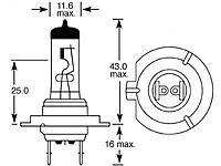 Lucas 477 Bulb 12v 55w H7 PX26d 'E' RED