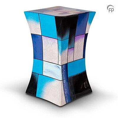 Glasfiber urn Diabolo blauw Glasfiber urn Diabolo blauw
