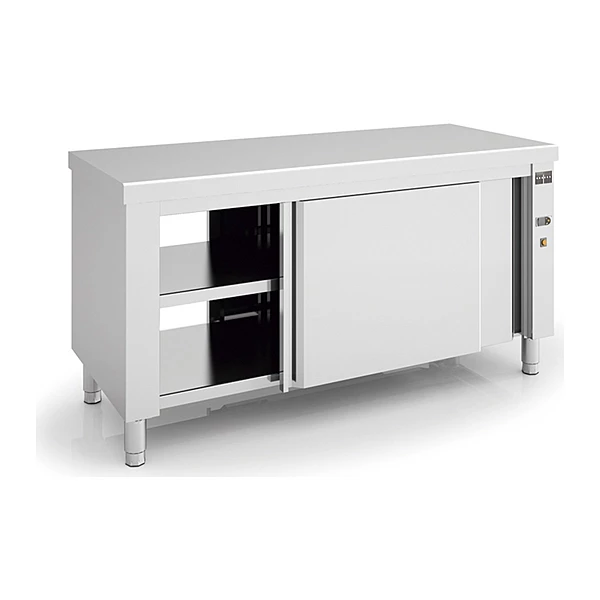 Mesa caliente pasante con encimera central 180x70 cm Eratos MCAP70-180C