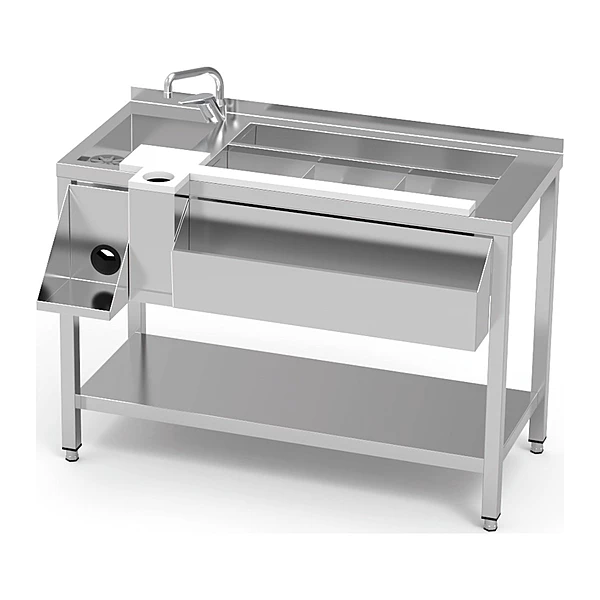 Mesa coctelera con estante y cuba izquierda 120x74,5 cm Eratos MCE-120I