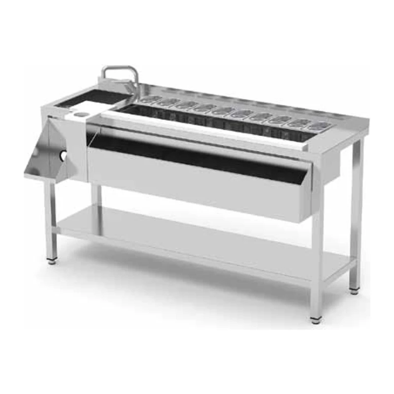 Mesa coctelera con estante y cuba izquierda 160x74,5 cm Eratos MCE-160I