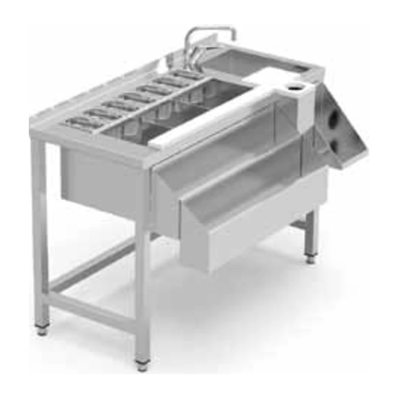 Mesa coctelera con refuerzo y cuba derecha 120x74,5 cm Eratos MCS-120D