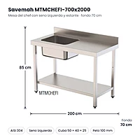 Medidas Savemah MTMCHEFI-700x2000: 200 x 70 x 85 cm