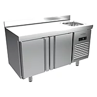 Mesa refrigerada con fregadero 147 cm 2 puertas GN 1/1 Infrico BMGN 1470 F – vista 4