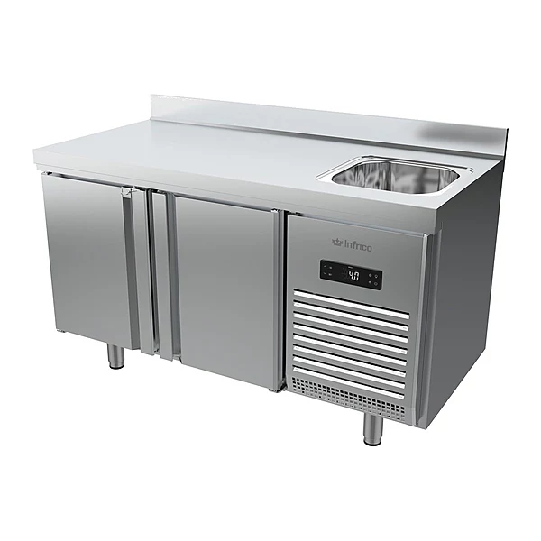 Mesa refrigerada con fregadero 147 cm 2 puertas GN 1/1 Infrico BMGN 1470 F