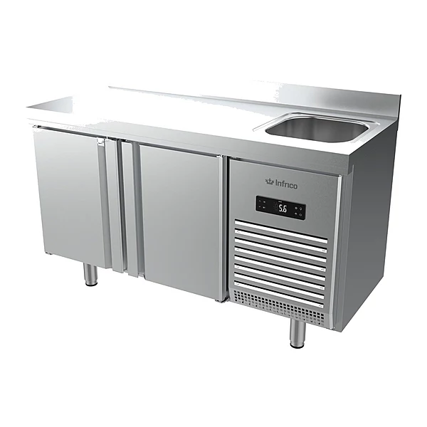 Mesa refrigerada con fregadero 147 cm 2 puertas Infrico BMPPF 1500 II