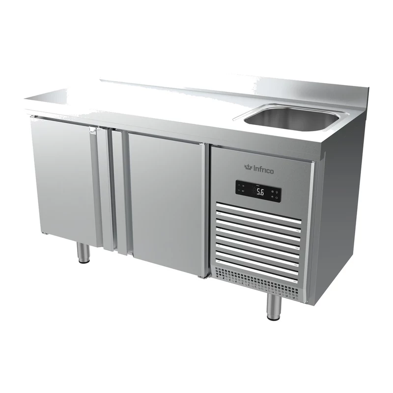 Mesa refrigerada con fregadero 147 cm 2 puertas Infrico BMPPF 1500 II