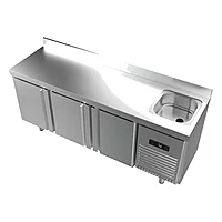 Mesa refrigerada con fregadero 196 cm 3 puertas Infrico BMPPF 2000 II – vista 4