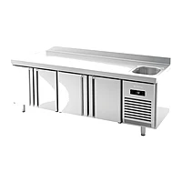 Mesa refrigerada con fregadero 245 cm 4 puertas GN 1/1 Infrico BMGN 2450 F
