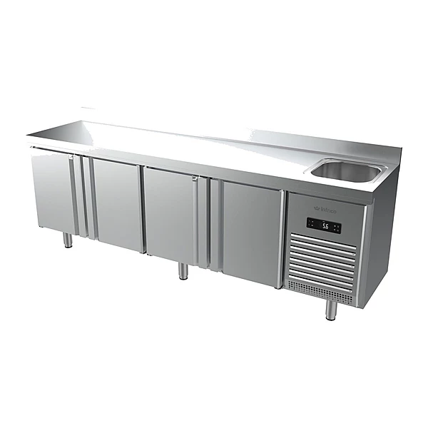 Mesa refrigerada con fregadero 245 cm 4 puertas Infrico BMPPF 2500 II