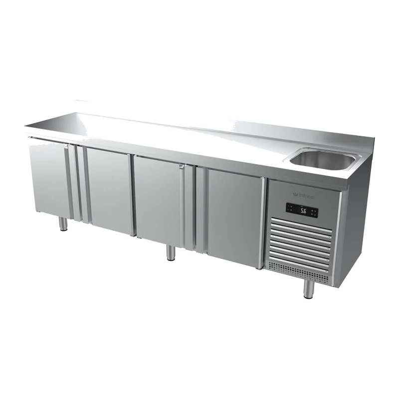 Mesa refrigerada con fregadero 245 cm 4 puertas Infrico BMPPF 2500 II