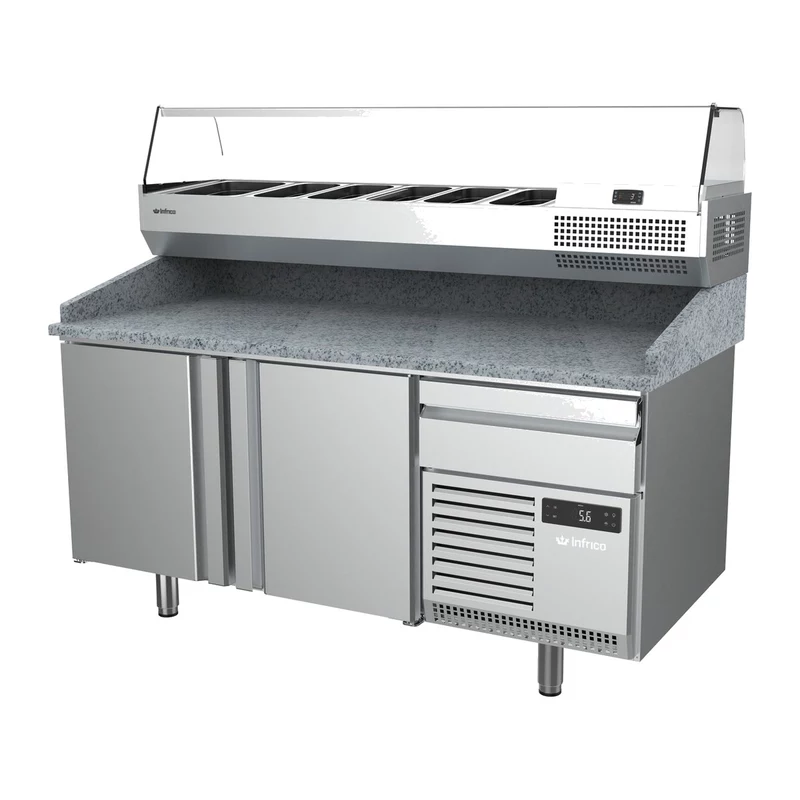 Mesa refrigerada para pizza 174 cm 2 puertas Infrico MP 1740