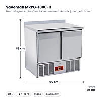 Medidas Savemah MRPG-1000-II: 90 x 70 x 88 cm