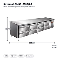 Medidas Savemah BMNS-2500/65: 223 x 70 x 65 cm