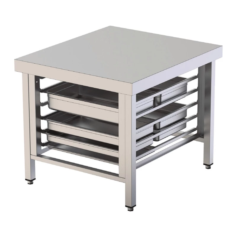 Mesa soporte de horno con guías para 6 GN 1/1 y 6 GN 2/1 Savemah SH1175
