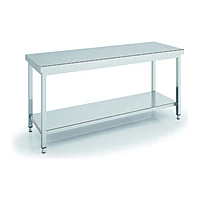 Mesa de trabajo central inox con estante 150x70 Eratos MCD70-150