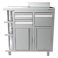 Mueble cafetero 100 cm inox derecho Infrico MCAF 1000 CD – vista 2
