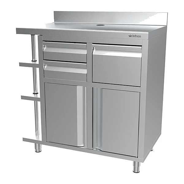 Mueble cafetero 100 cm inox derecho Infrico MCAF 1000 CD