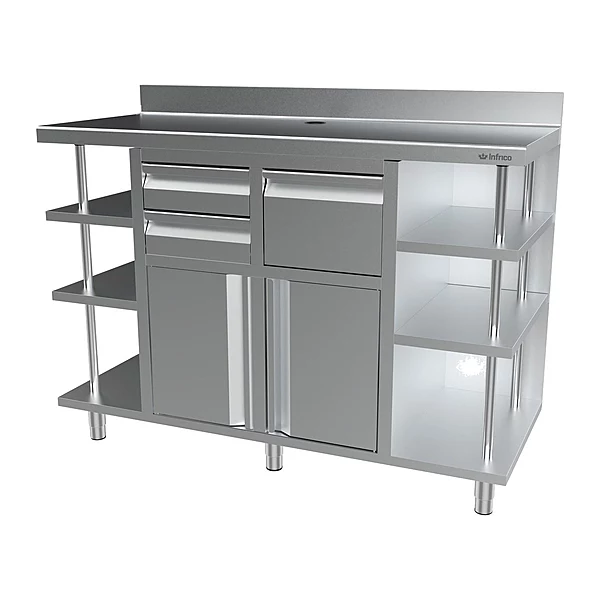 Mueble cafetero 150 cm inox Infrico MCAF 1500