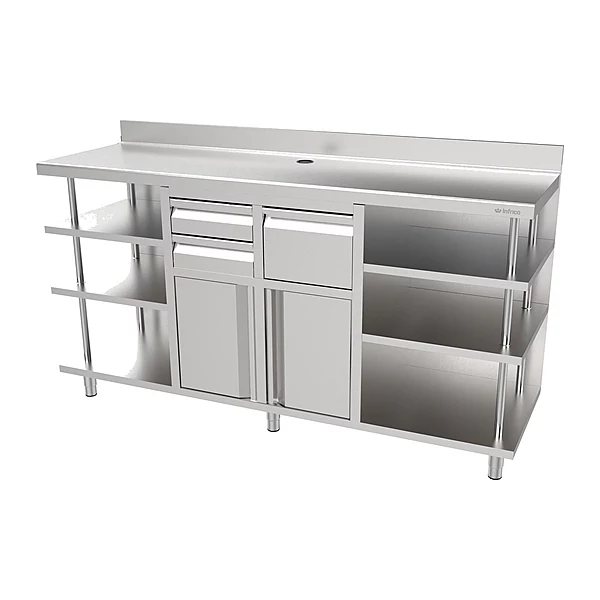 Mueble cafetero 200 cm inox Infrico MCAF 2000