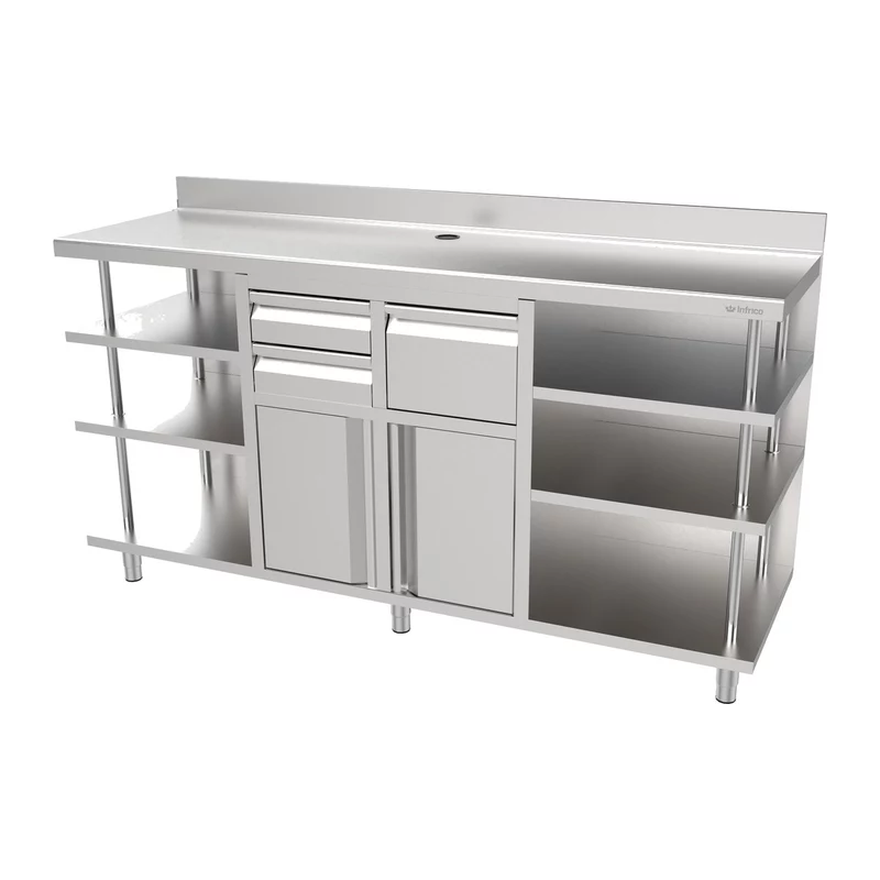 Mueble cafetero 200 cm inox Infrico MCAF 2000