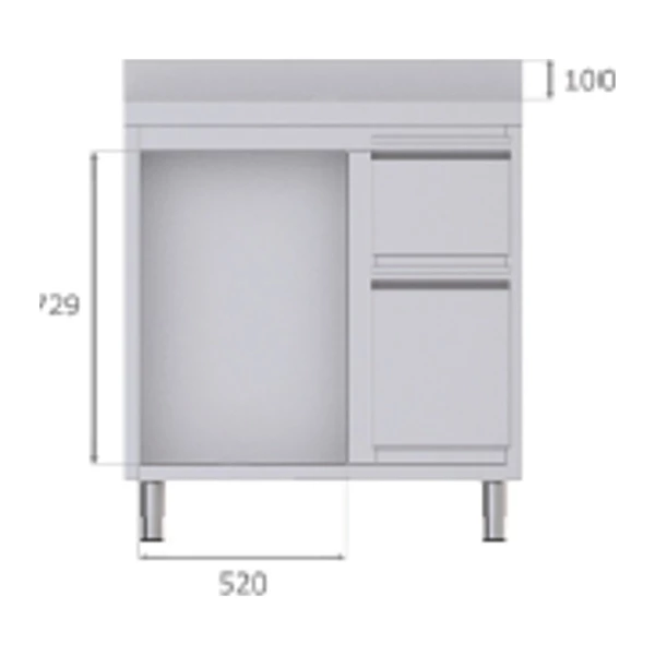 Mueble cafetero con hueco para lavavajillas 100 cm Savemah MCAF-1000-CD LAV