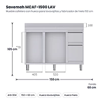 Mcaf-1500 Lav Mueble Cafetero Con Hueco Para Lavavajillas Y Fabricador De hielo (Cst60150S2Ds)