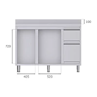 Mueble cafetero con hueco para lavavajillas y fabricador de hielo 150 cm Savemah MCAF-1500 LAV