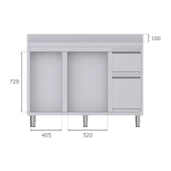 Mueble cafetero con hueco para lavavajillas y fabricador de hielo 150 cm Savemah MCAF-1500 LAV