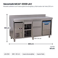 Mcaf-2000 Lav Mueble Cafetero Con Hueco Para Lavavajillas Y Fabricador De hielo (Cst60200S2Ds)