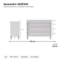 Medidas Savemah E-300/1500: 150 x 30 cm
