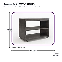 Mueble neutro de buffet modular V1 acabado Hades Savemah BUFFET V1 HADES – medidas