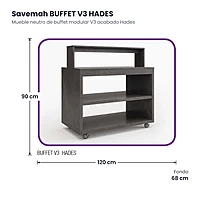 Mueble neutro de buffet modular V3 acabado Hades Savemah BUFFET V3 HADES – medidas