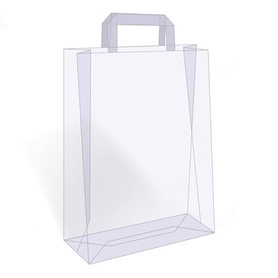 papieren tassen, plat handvat, 32x15x43 cm, wit kraft, 80 grs papieren tassen, plat handvat, 32x15x43 cm, wit kraft, 80 grs