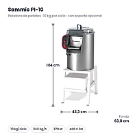 Peladora de patatas Sammic PI-10 10 kg 400 V – medidas