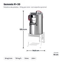 Peladora de patatas Sammic PI-30 30 kg 230 V – medidas