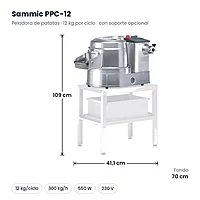 Peladora de patatas Sammic PPC-12 12 kg 230 V – medidas