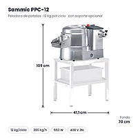 Peladora de patatas Sammic PPC-12 12 kg 400 V – medidas