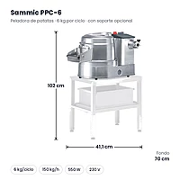 Peladora de patatas Sammic PPC-6 6 kg 230 V – medidas